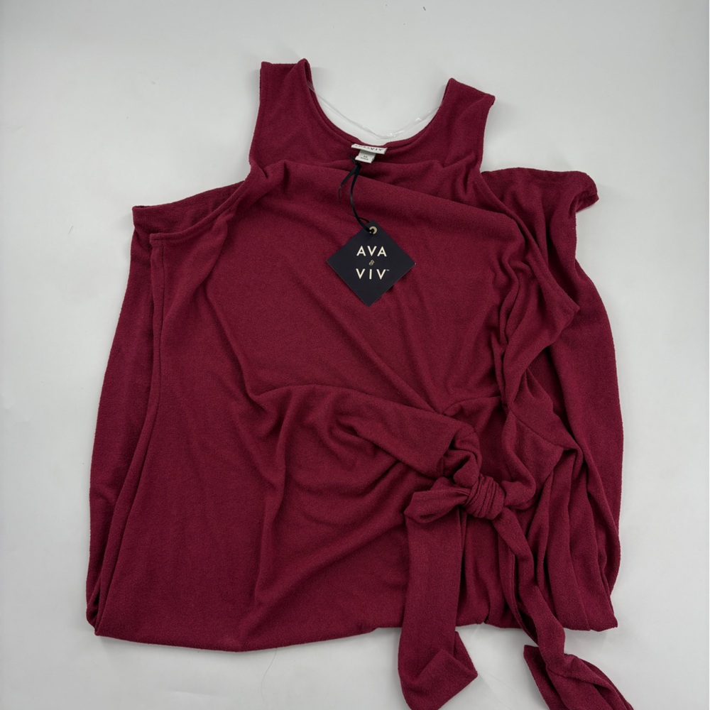 Ava & Viv Sleeveless Midi Dress in Rich Pink - Picture 8 of 8